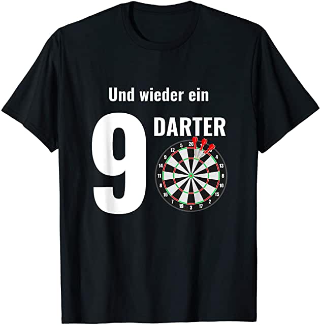 Lustiges Darts T-Shirt 9 Darter mit Triple 1 – humorvolles Motiv für Anfänger und Profis