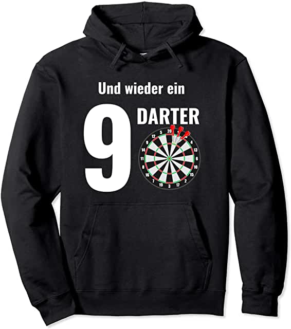Lustiger Darts Hoodie 9 Darter Triple 1 – humorvoller Kapuzenpullover für Darts-Spieler