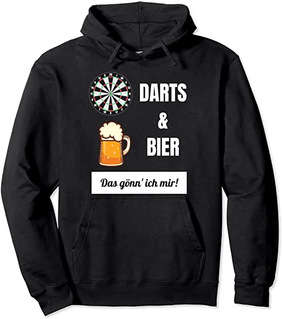 Darts Hoodie mit Spruch Darts und Bier das gönn ich mir – Geschenk für Kneipenspieler