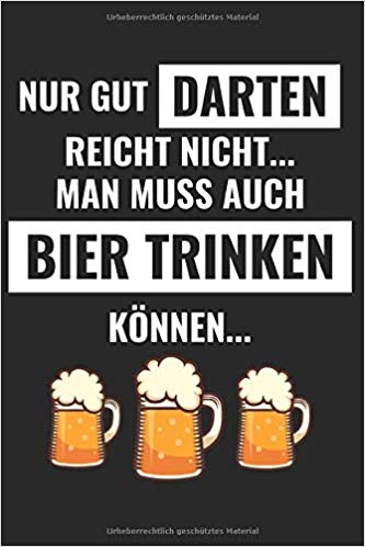 Darts Notizbuch mit lustigem Spruch über Darts und Bier – Geschenk für Kneipenspieler