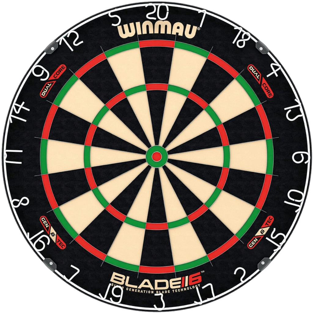Winmau Blade 6 Dual Core Dartscheibe – Premium-Dartboard mit zweischichtigem Sisal und Rota-Lock System