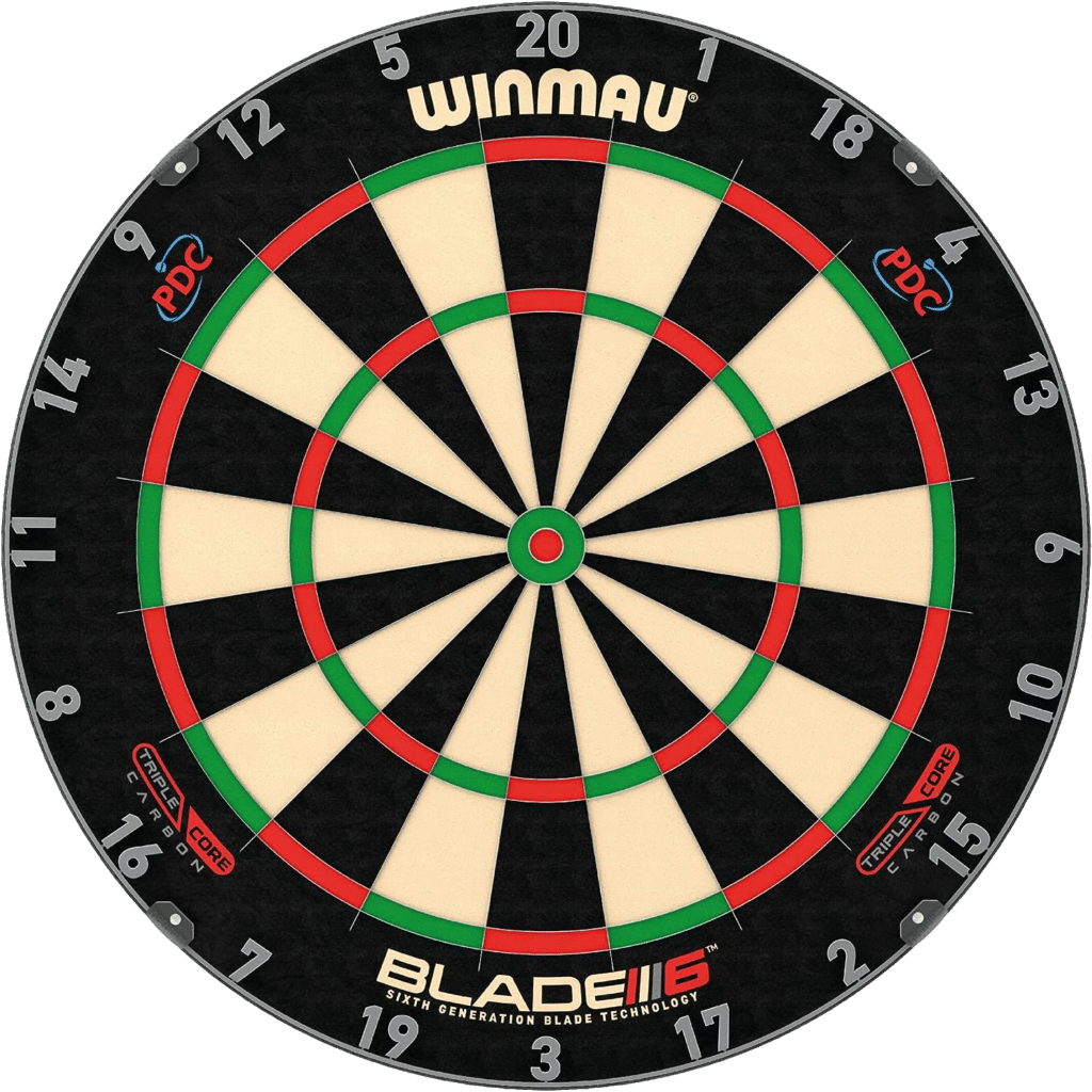 Winmau Blade 6 Triple Core Dartscheibe – Testsieger unter den Steeldart Dartscheiben mit dreischichtigem Sisal